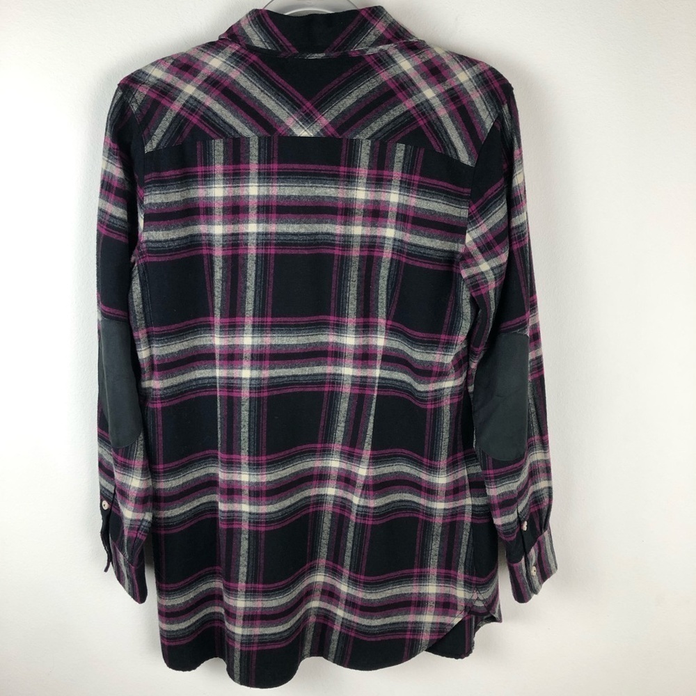 Soft Surroundings- Elbow Patch soft and thick plaid flannel size: S - Picture 8 of 9